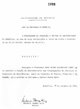 Ato da Reitoria nº 1012/1991