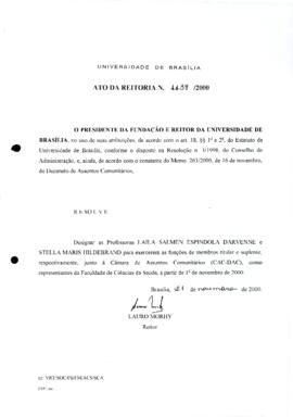 Ato da Reitoria nº 1138/2000