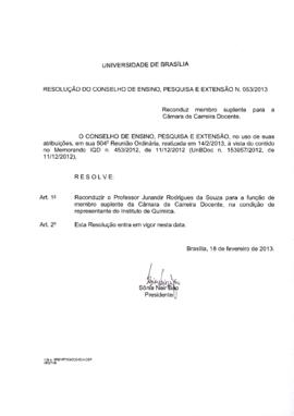 Resolução do Conselho de Ensino, Pesquisa e Extensão nº 0053/2013