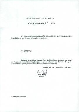 Ato da Reitoria nº 0024/2003