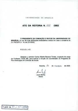 Ato da Reitoria nº 0222/2002