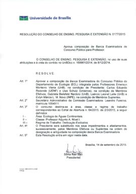 Resolução do Conselho de Ensino, Pesquisa e Extensão nº 0177/2015