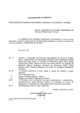 Resolução do Conselho de Ensino, Pesquisa e Extensão nº 0442/2009