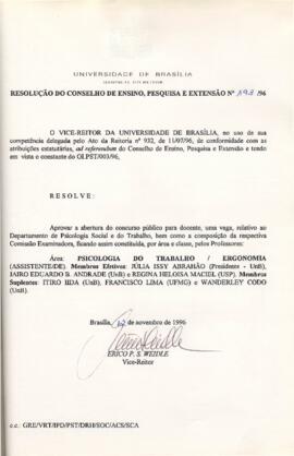 Resolução do Conselho de Ensino, Pesquisa e Extensão nº 0193/1996