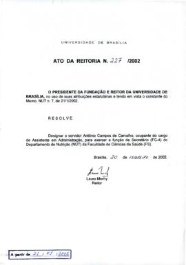 Ato da Reitoria nº 0227/2002