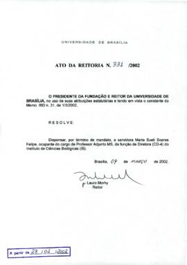 Ato da Reitoria nº 0331/2002