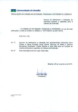 Resolução do Conselho de Ensino, Pesquisa e Extensão nº 0256/2015