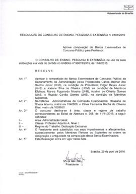 Resolução do Conselho de Ensino, Pesquisa e Extensão Nº 0101/2016