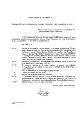 Resolução do Conselho de Ensino, Pesquisa e Extensão nº 0027/2013
