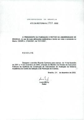 Ato da Reitoria nº 1953/2002