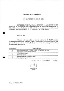 Ato da Reitoria nº 2346/2003