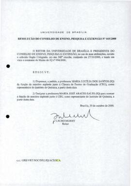 Resolução do Conselho de Ensino, Pesquisa e Extensão nº 0069/2000