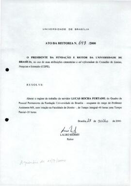 Ato da Reitoria nº 0648/2000