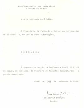 Ato da Reitoria nº 0276/1985