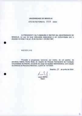 Ato da Reitoria nº 0858/2004