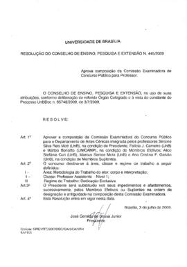 Resolução do Conselho de Ensino, Pesquisa e Extensão nº 0445/2009