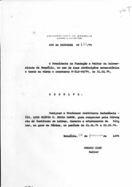 Ato da Reitoria nº 0111/1974