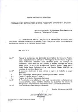 Resolução do Conselho de Ensino, Pesquisa e Extensão nº 0346/2009