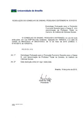 Resolução do Conselho de Ensino, Pesquisa e Extensão nº 0131/2015