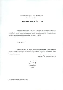 Ato da Reitoria nº 0282/1998