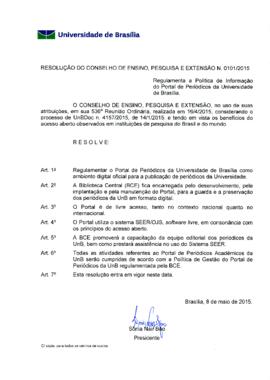 Resolução do Conselho de Ensino, Pesquisa e Extensão nº 0101/2015