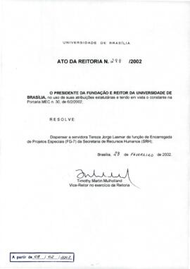 Ato da Reitoria nº 0298/2002