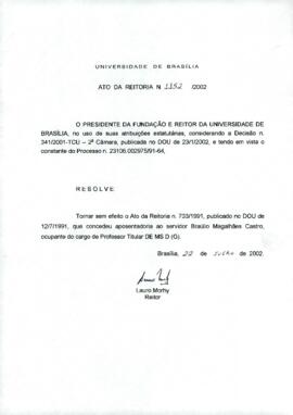 Ato da Reitoria nº 1152/2002