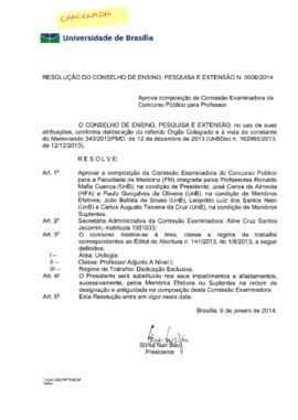 Resolução do Conselho de Ensino, Pesquisa e Extensão nº 0006/2014