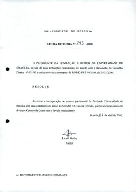 Ato da Reitoria nº 0243/2000
