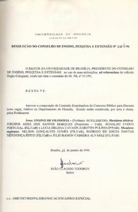 Resolução do Conselho de Ensino, Pesquisa e Extensão nº 0004/1996