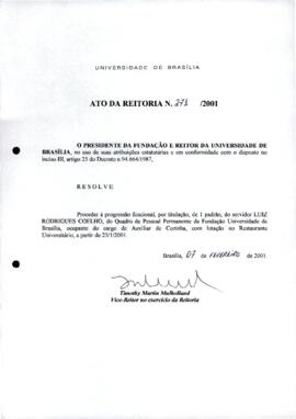 Ato da Reitoria nº 0271/2001