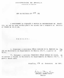 Ato da Reitoria nº 0114/1991