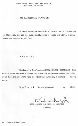 Ato da Reitoria nº 0377/1983