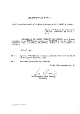 Resolução do Conselho de Ensino, Pesquisa e Extensão nº 0255/2012