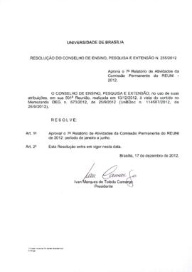 Resolução do Conselho de Ensino, Pesquisa e Extensão nº 0255/2012