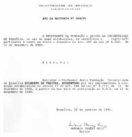 Ato da Reitoria nº 0034/1991