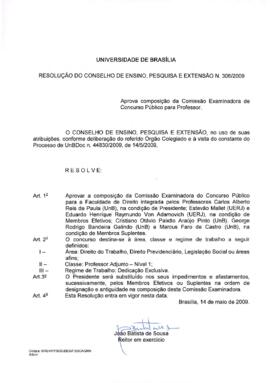 Resolução do Conselho de Ensino, Pesquisa e Extensão nº 0306/2009