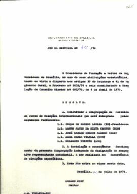 Ato da Reitoria nº 0627/1974