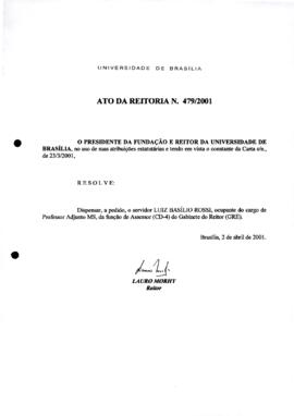 Ato da Reitoria nº 0479/2001