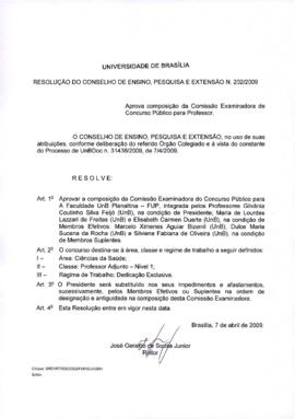 Resolução do Conselho de Ensino, Pesquisa e Extensão nº 0202/2009