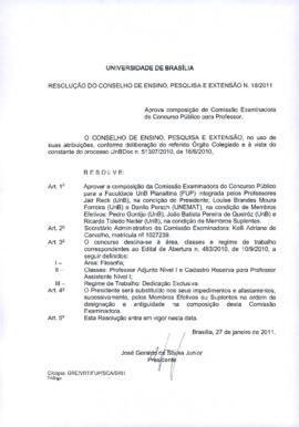 Resolução do Conselho de Ensino, Pesquisa e Extensão nº 0018/2011