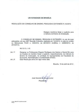 Resolução do Conselho de Ensino, Pesquisa e Extensão nº 0082/2012