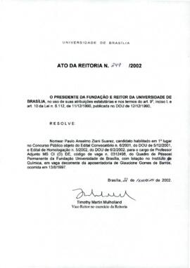 Ato da Reitoria nº 0249/2002