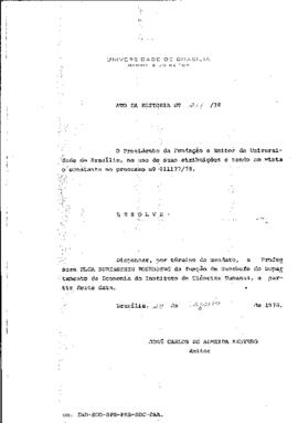 Ato da Reitoria nº 0214/1978