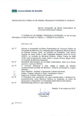 Resolução do Conselho de Ensino, Pesquisa e Extensão nº 0205/2015