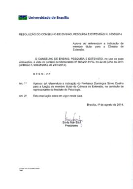 Resolução do Conselho de Ensino, Pesquisa e Extensão nº 0156/2014