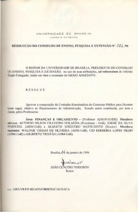 Resolução do Conselho de Ensino, Pesquisa e Extensão nº 0011/1996