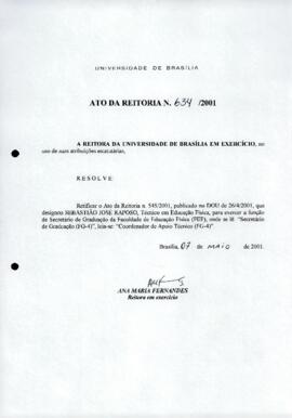 Ato da Reitoria nº 0634/2001