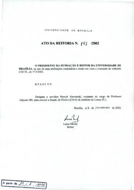 Ato da Reitoria nº 0181/2002