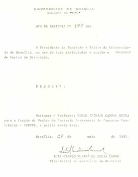 Ato da Reitoria nº 0188/1985